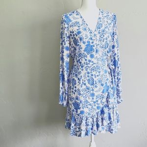 Love Stitch Blue White Wrap Dress M price fixed